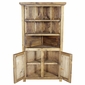 Rustic Old Wood Corner Cabinet and Shelf
