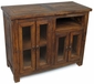 Rustic Old Wood Entertainment Console with Glass Doors