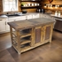 Rustic Old Wood Kitchen Island with Iron Accents