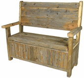 Rustic Old Wood Storage Bench