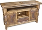 Rustic Ox Yoke Entertainment Console with Iron Accents
