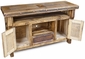 Rustic Ox Yoke Entertainment Console with Iron Accents