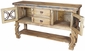 Rustic Ox Yoke Wood Sideboard with Iron Accents - 2 Doors - 2 Drawers