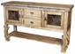 Rustic Ox Yoke Wood Sideboard with Iron Accents - 2 Doors - 2 Drawers