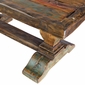 Rustic Painted and Natural Wood Dining Table with Thick Trestle Pedestal Base