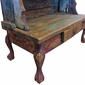 Rustic Painted Old Wood Open Wine Cabinet