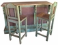 Rustic Painted Wood Bar Set With Metal Panels