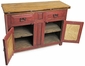 Rustic Painted Wood Buffet with Embossed Tin Panel Doors