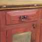 Rustic Painted Wood Buffet with Embossed Tin Panel Doors