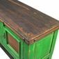 Rustic Painted Wood Buffet with Ox Yoke Legs and Tin Panelled Doors