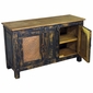 Rustic Painted Wood Buffet with Tin Door Inserts