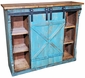 Rustic Painted Wood Coffee Bar Buffet - Blue