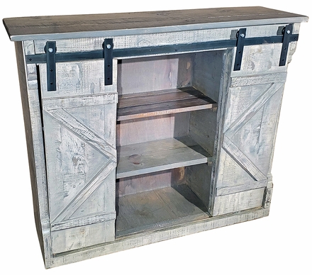 Rustic Painted Wood Coffee Bar Buffet - White