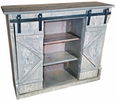 Rustic Painted Wood Coffee Bar Buffet - White