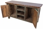 Rustic Painted Wood Credenza or Entertainment Console - Green