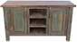 Rustic Painted Wood Credenza or Entertainment Console - Green