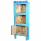 Rustic Painted Wood Rancherita Corner Cabinet - 2 Doors