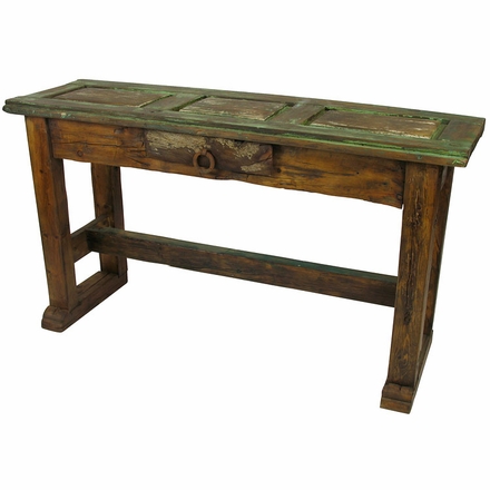 Rustic Painted Wood Sofa Table with One Drawer