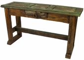 Rustic Painted Wood Sofa Table with One Drawer