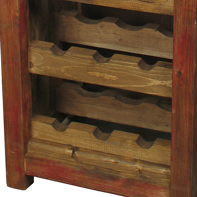 Rustic Painted Wood Wine Rack