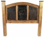 Rustic Pine Carved Texas Lone Star Headboard