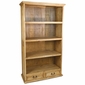 Rustic Pine Mexican Bookshelf - 4 Shelves 2 Drawers