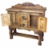 Rustic Pine Mini Buffet Table with 2 Doors & 2 Drawers