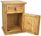 Rustic Pine Nightstand with 1 Drawer & 1 Door
