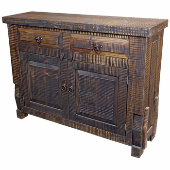 Rustic Pine Sideboard with Slate Top