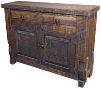 Rustic Pine Sideboard with Slate Top