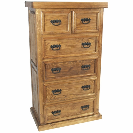 Rustic Pine Texas Lone Star Chest of Drawers