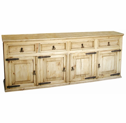 Rustic Pine TV Credenza - Entertainment Console - Buffet Bottom