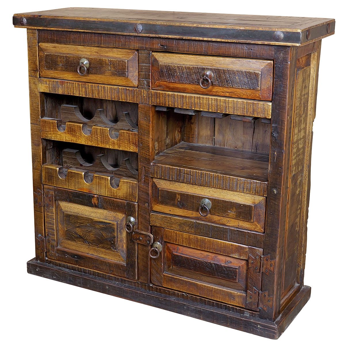 Rustic Reclaimed Wood Wine Cabinet