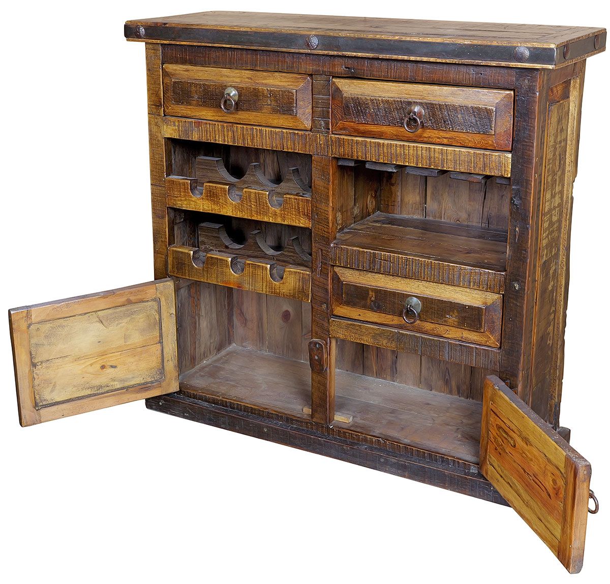 Rustic Reclaimed Wood Wine Cabinet