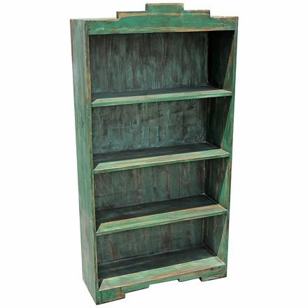 Rustic Santa Fe Open Bookcase - Blue