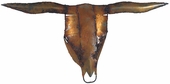 Rustic Steer Skull Sculpture - Metal Wall Art