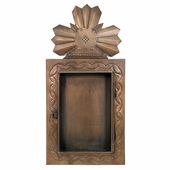 Rustic Tin Crown Shadow Box with Hinged Glass Front