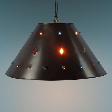 Rustic Tin & Marbles Hanging Lamp Shade