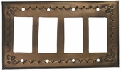 Rustic Tin Quadruple Rocker Switch Cover - Star