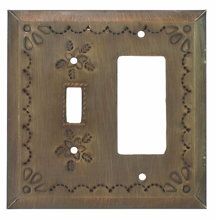 Rustic Tin Rocker Panel and Switch Cover - Star