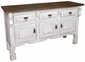Rustic White Patina Yugo Buffet - 3 Doors & 3 Drawers