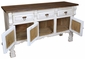 Rustic White Patina Yugo Buffet - 3 Doors & 3 Drawers