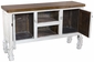 Rustic White Patina Yugo Buffet with Natural Top