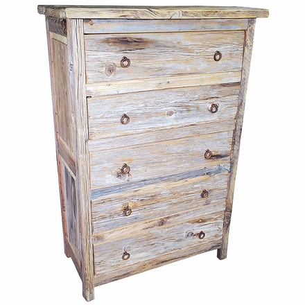 Rustic Wood 5 Drawer Farm Dresser