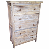 Rustic Wood 5 Drawer Farm Dresser