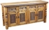 Rustic Wood and Iron Accent Ox Yoke Buffet, 4 Door, Four Drawer