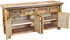 Rustic Wood and Iron Accent Ox Yoke Buffet, 4 Door, Four Drawer