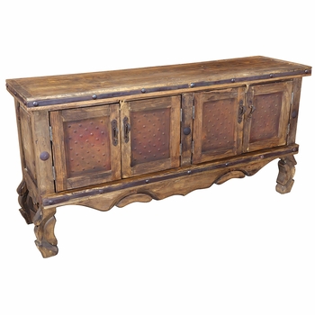 Rustic Wood and Iron Accent Yugo Buffet