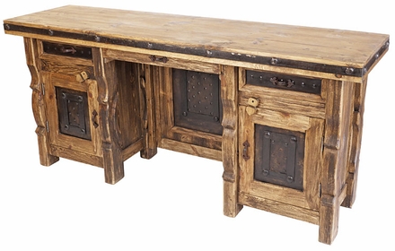 Rustic Wood and Iron Executive Office Credenza