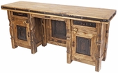 Rustic Wood and Iron Executive Office Credenza